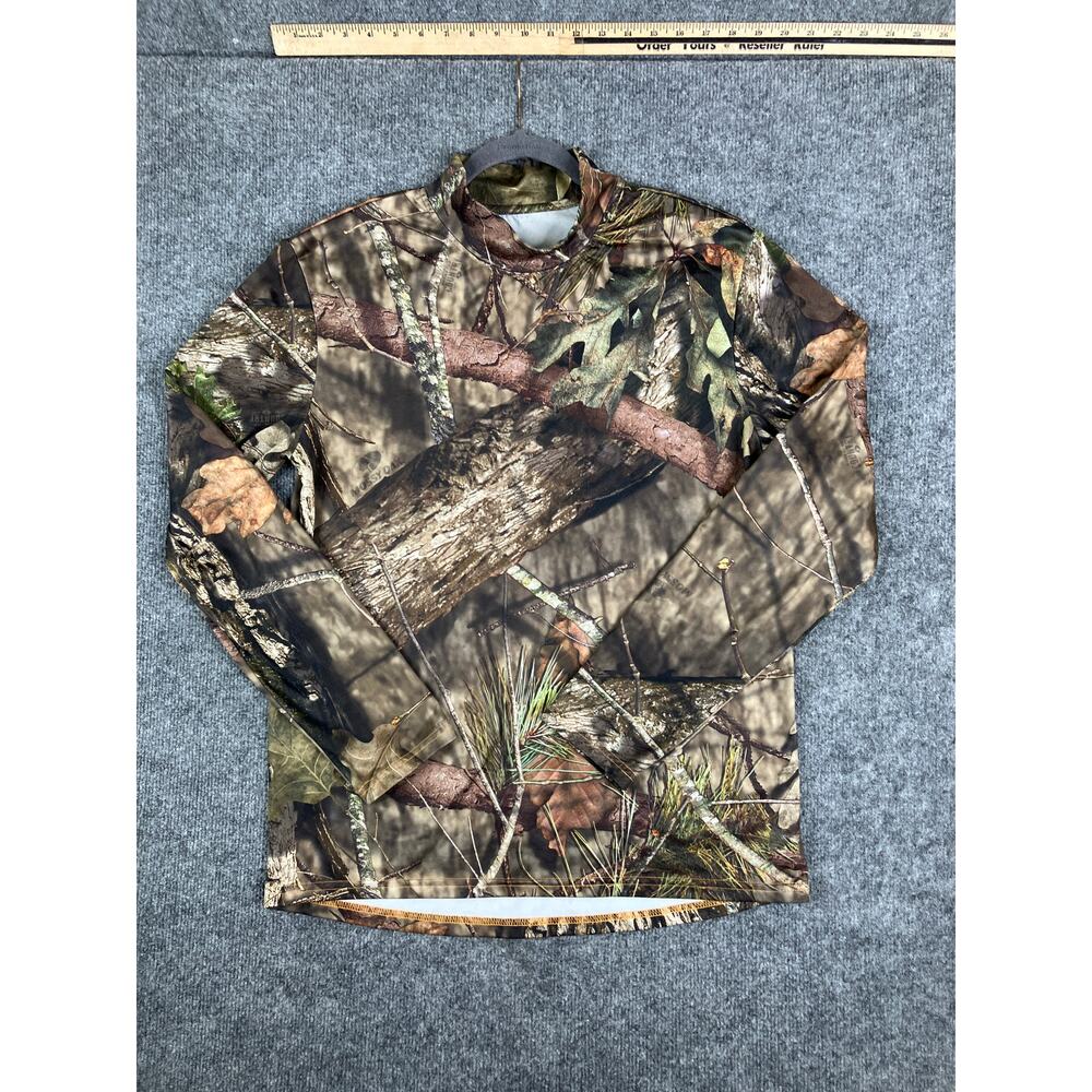 Mossy Oak Camo Shirt‎ Mens Size M Brown Long Sleeve Hunting Outdoor Performance